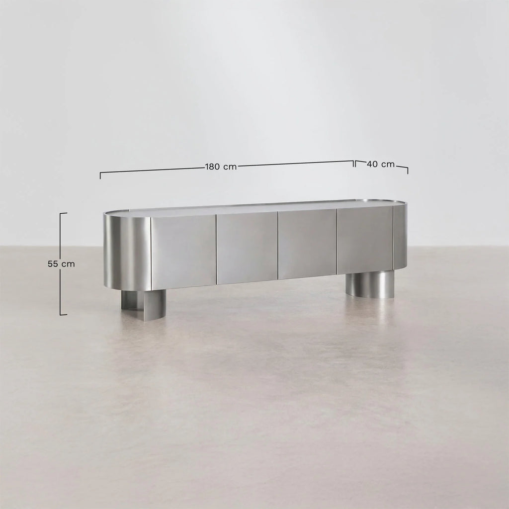 Luena nerūdijančio plieno televizoriaus spintelė