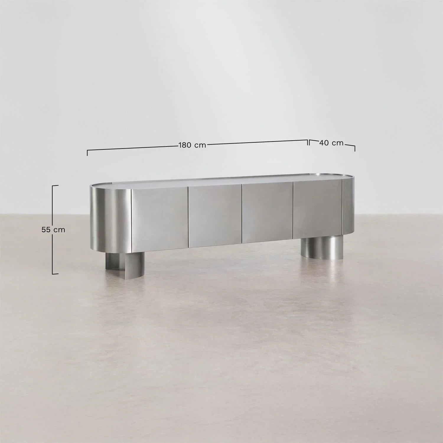 Luena nerūdijančio plieno televizoriaus spintelė